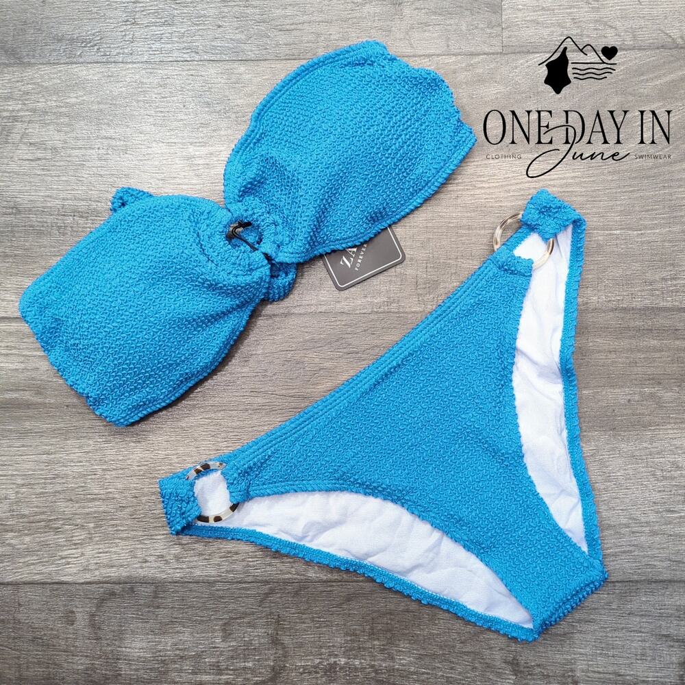 Zaful Textured Tie Back Bikini Swimsuit Size M